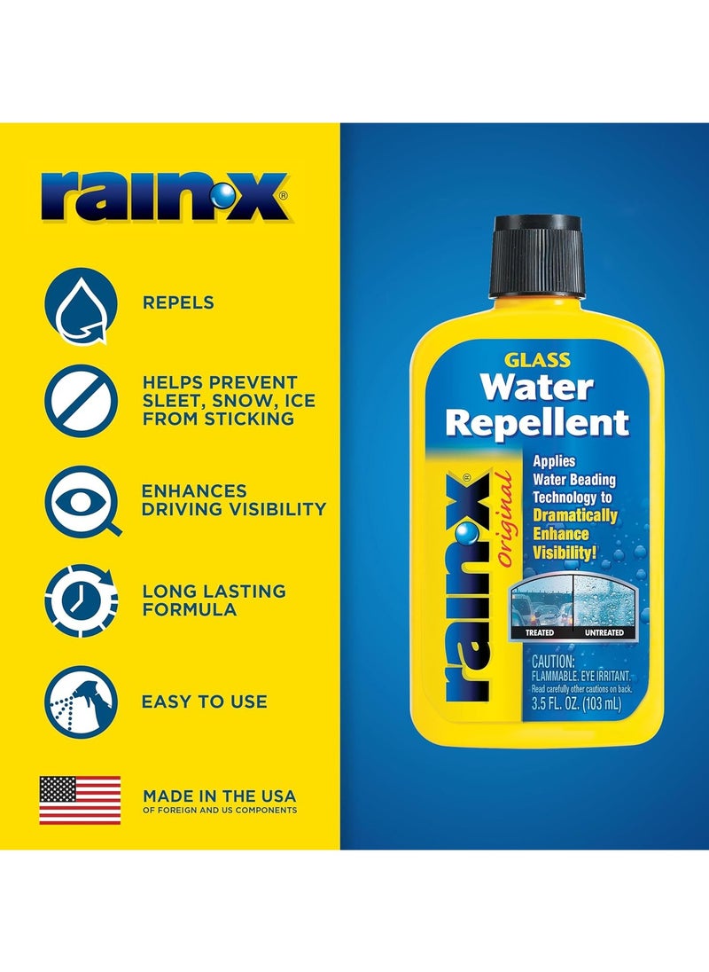 راين إكس 2 قطعة من طارد المياه الأصلي من Rain-X بسعة 103 مل - تقنية متقدمة لتكوين حبيبات الماء للزجاج الأمامي والنوافذ والمرايا تعزز الرؤية - تطبيق سهل على جميع الأسطح الزجاجية الخارجية  - Image 4