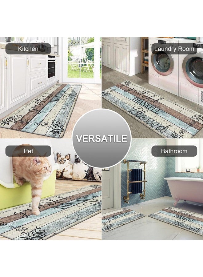HEBE HEBE Anti Fatigue Kitchen Mat Set of 2 Non Slip Cushioned Kitchen Mats for Floor Waterproof Farmhouse Kitchen Rugs and Mats Set Comfort Standing Desk Mat Carpet for Sink,Office,Laundry - Image 2