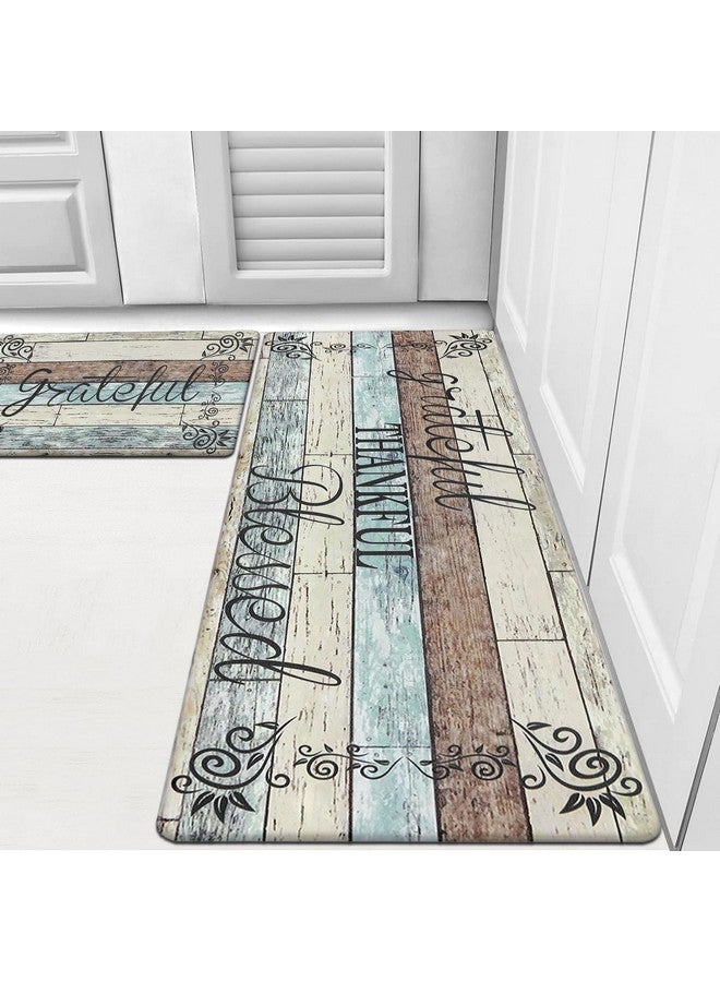 HEBE HEBE Anti Fatigue Kitchen Mat Set of 2 Non Slip Cushioned Kitchen Mats for Floor Waterproof Farmhouse Kitchen Rugs and Mats Set Comfort Standing Desk Mat Carpet for Sink,Office,Laundry - Image 1