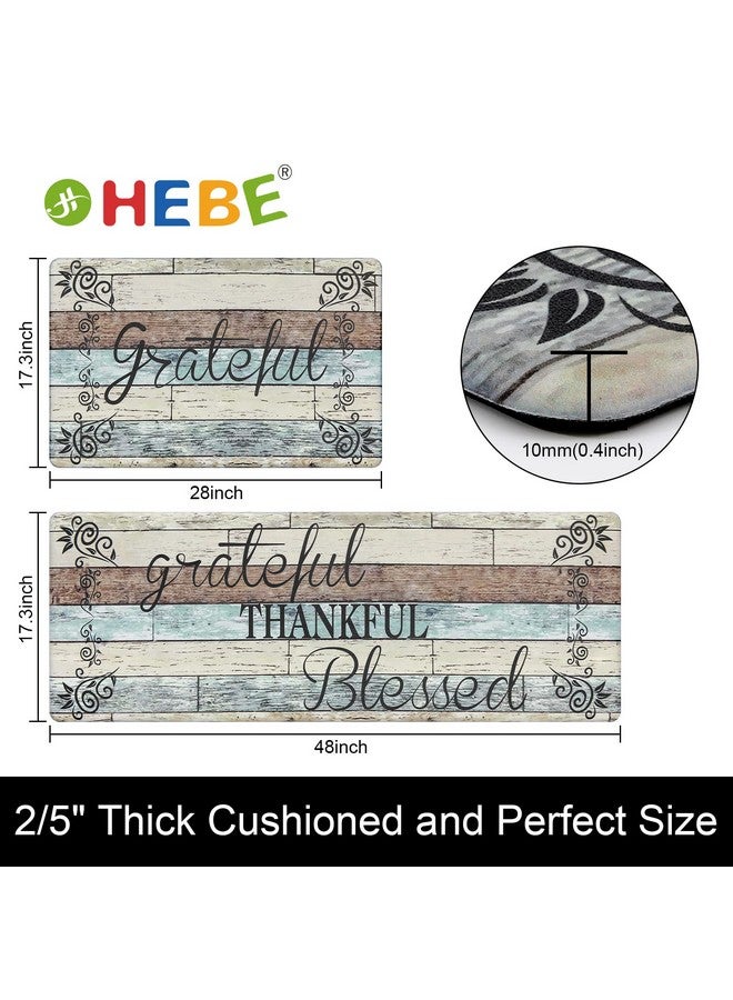 HEBE HEBE Anti Fatigue Kitchen Mat Set of 2 Non Slip Cushioned Kitchen Mats for Floor Waterproof Farmhouse Kitchen Rugs and Mats Set Comfort Standing Desk Mat Carpet for Sink,Office,Laundry - Image 3