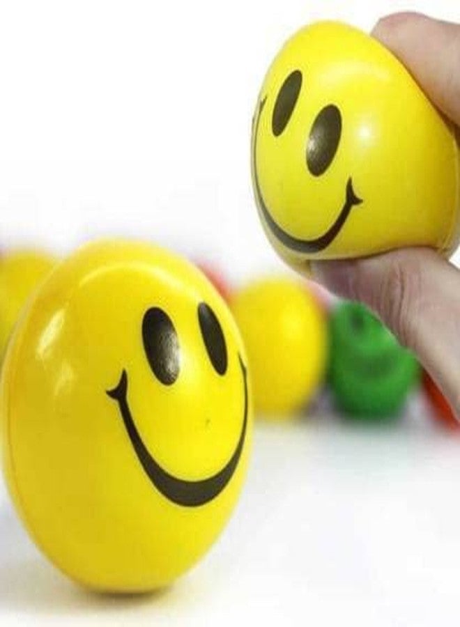 FLYmart Smiley Face Squeeze Stress Relief Ball | Soft Ball Stress Relieve Squeeze Balls Yellow |Toy for Kids and Adults for Stress Relief and Playing - 7 cm Each (3 Stress Smiley Ball) - Image 3