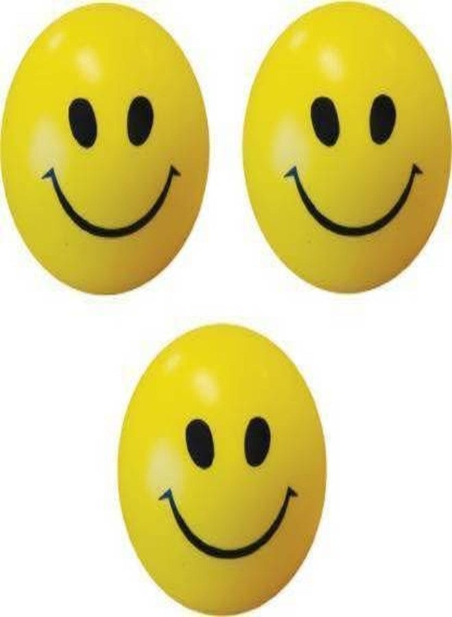 FLYmart Smiley Face Squeeze Stress Relief Ball | Soft Ball Stress Relieve Squeeze Balls Yellow |Toy for Kids and Adults for Stress Relief and Playing - 7 cm Each (3 Stress Smiley Ball) - Image 1