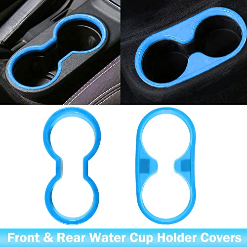 Opall 18PCS Full Set Interior Decoration Trim Kit Steering Wheel & Center Console Air Outlet Trim, Door Handle Cover Inner For Jeep Wrangler 2011-2018 2 Door & 4 Door (Light Bule) - Image 5