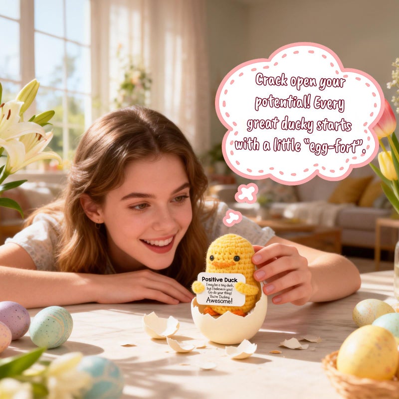 MBL Easter Basket Stuffers for Teens - Easter Basket Essentials Egg Fillers Funny Birthday Graduation Emotional Positive Cheer up Stress Relief Crochet Duck for Kids Girls Her Him Men Friend Coworker - Image 5