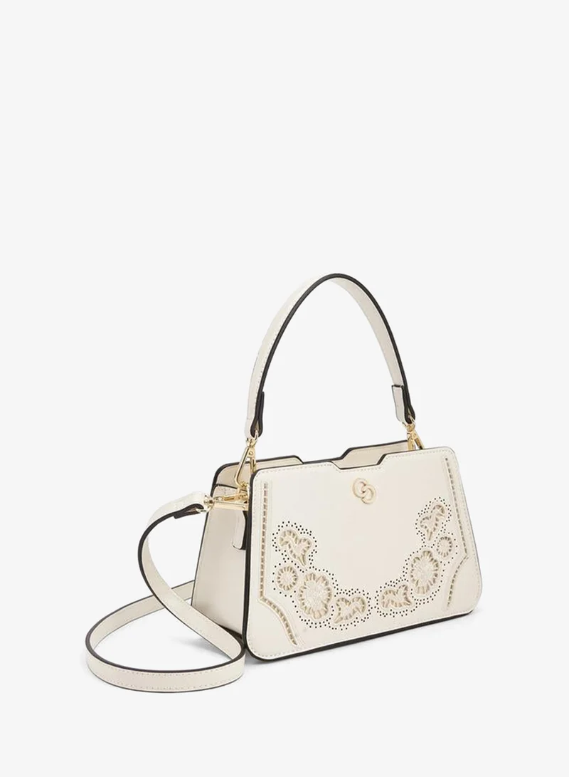 Celeste CREAM Cutwork Shoulder Bag With Detachable Straps for Women | Best Price UAE