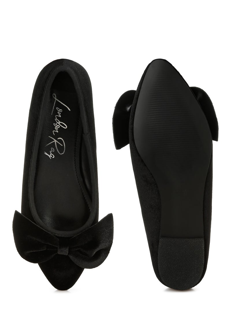 Velvet Bow Detail Ballerinas in Black - pzsku/Z6B776ECDC61303451D0DZ/45/_/1730205695/628d3da9-83d9-4cd5-828f-edd32aefce9a