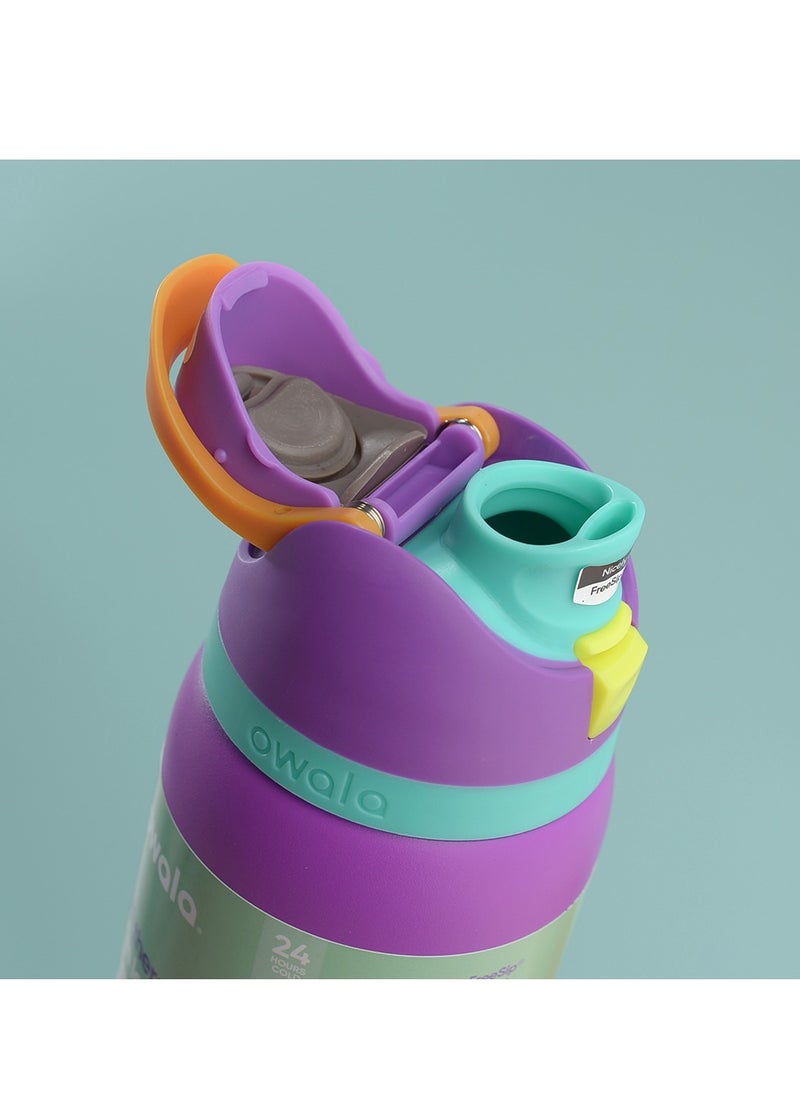 Owala - FreeSip Insulated Stainless Steel Water Bottle With Straw For Sports Travel And School BPA Free Sports Water Bottle(Light Green 24OZ) - Image 1