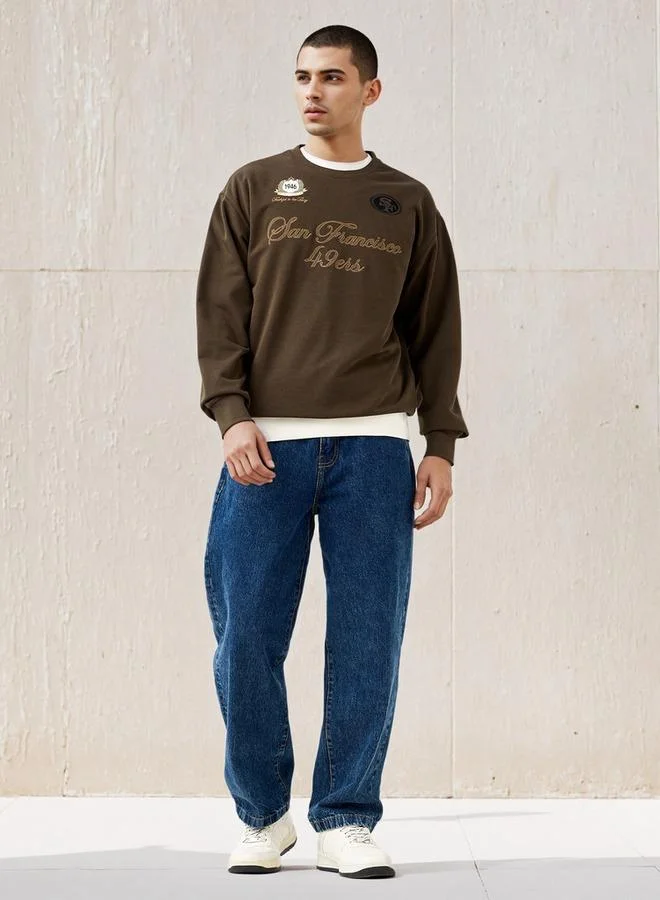 اس بي كاركترز سويت شيرت مطرز بنقوش كتابية