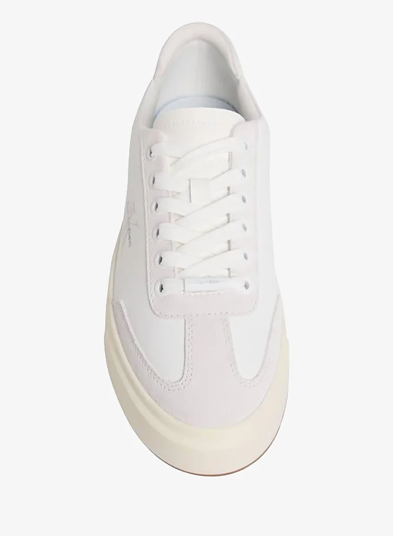 Calvin Klein Bright White/Marshmallow/Gum Premier - Leather Signature Trainers for Women | Best Price UAE