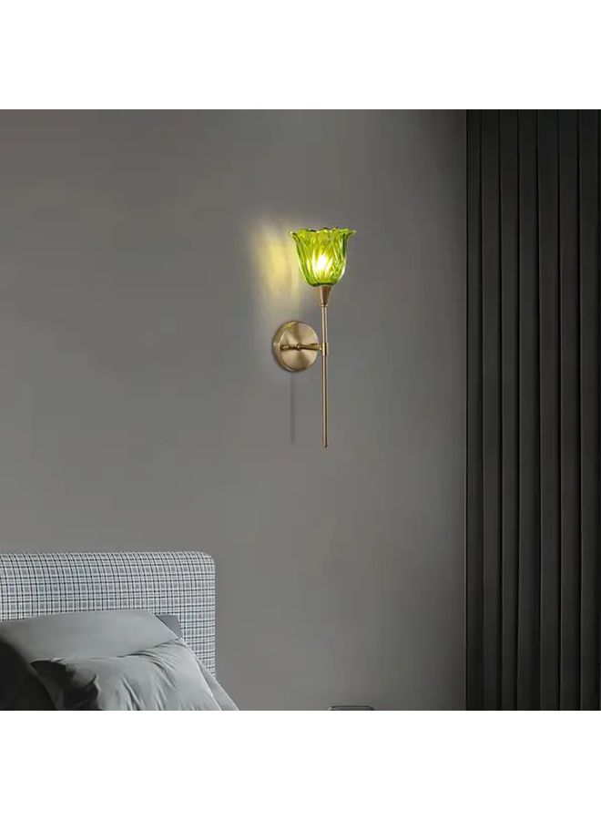Modern Minimalist Green Glass Floral Wall Lamp Model B for Living Room Bedroom Hallway - Image 5