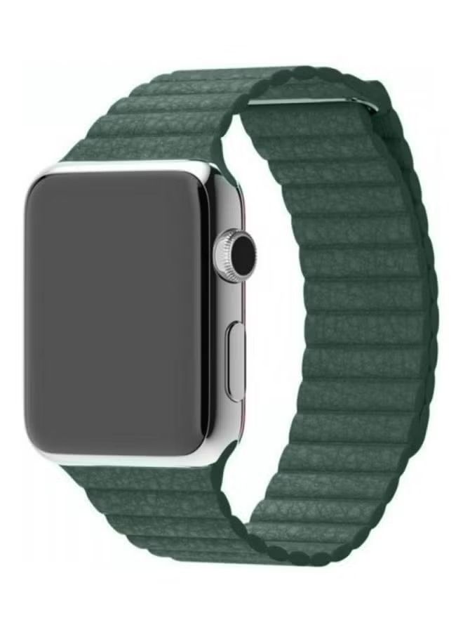 vesus Apple Watch Band 38mm/40mm/41mm Leather Loop Watch Strap Compatible with iWatch Series 8/7/SE/6/5/4/3/2/1 Dark Green
