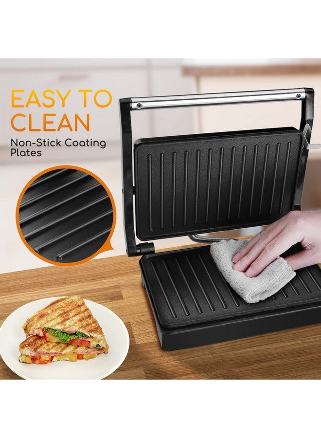 Aigostar Panini Press Sandwich Maker, Aigostar 1000W Sandwich Press Grill with Non-Stick Coated Plates, Indicator Light, Locking Lid, Cool Touch Handle, Panini Maker Panini Press Grill Easy to Storage & Clean - Image 5