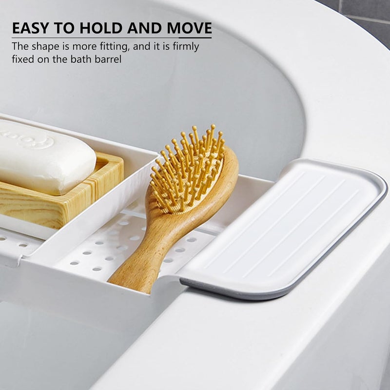Tearom Bath Tub Tray - Stretchable, Strong Load-Bearing, Plastic, Anti-Slip Design - Ultimate Bathtub Caddy Tray (White) - Image 4