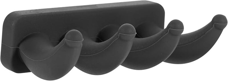 Black Banana Shape Wall Coat Hook Adhesive Hat Key Hanger Decorative Storage - Image 2