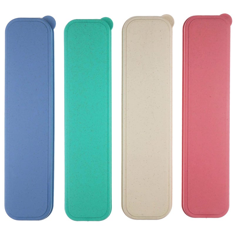 Zelerdo 4 Pack Portable Travel Tableware Storage Box Case for Cutlery Kit 4 Colors