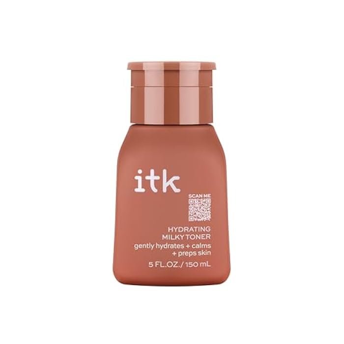 ITK Hydrating Hyaluronic Acid Milky Face Toner for Dry Skin + Redness with Green Tea + Squalane - Prep, Tone + Calm Skin for Women - Soothing Vegan Moisturizing Facial Toner - 5 oz. - Image 1
