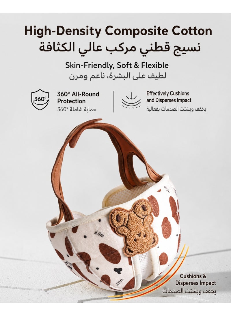 نوريلو واقي رأس الطفل خوذة أمان للحبو والمشي، قبعة حماية ناعمة قابلة للتعديل وجيدة التهوية، للأطفال الرضع والصغار، تصميم دب، 6-24 شهرًا - Image 3