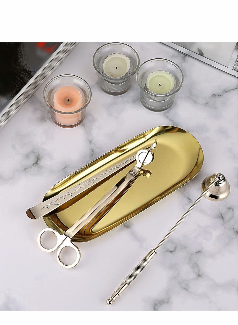 Captaintech Candle Snuffer, Candle Wick Trimmer Wick Dipper with Tray 4 in 1 Candle Accessory Set Candle Care Kit Gift for Candle Lovers - Image 2