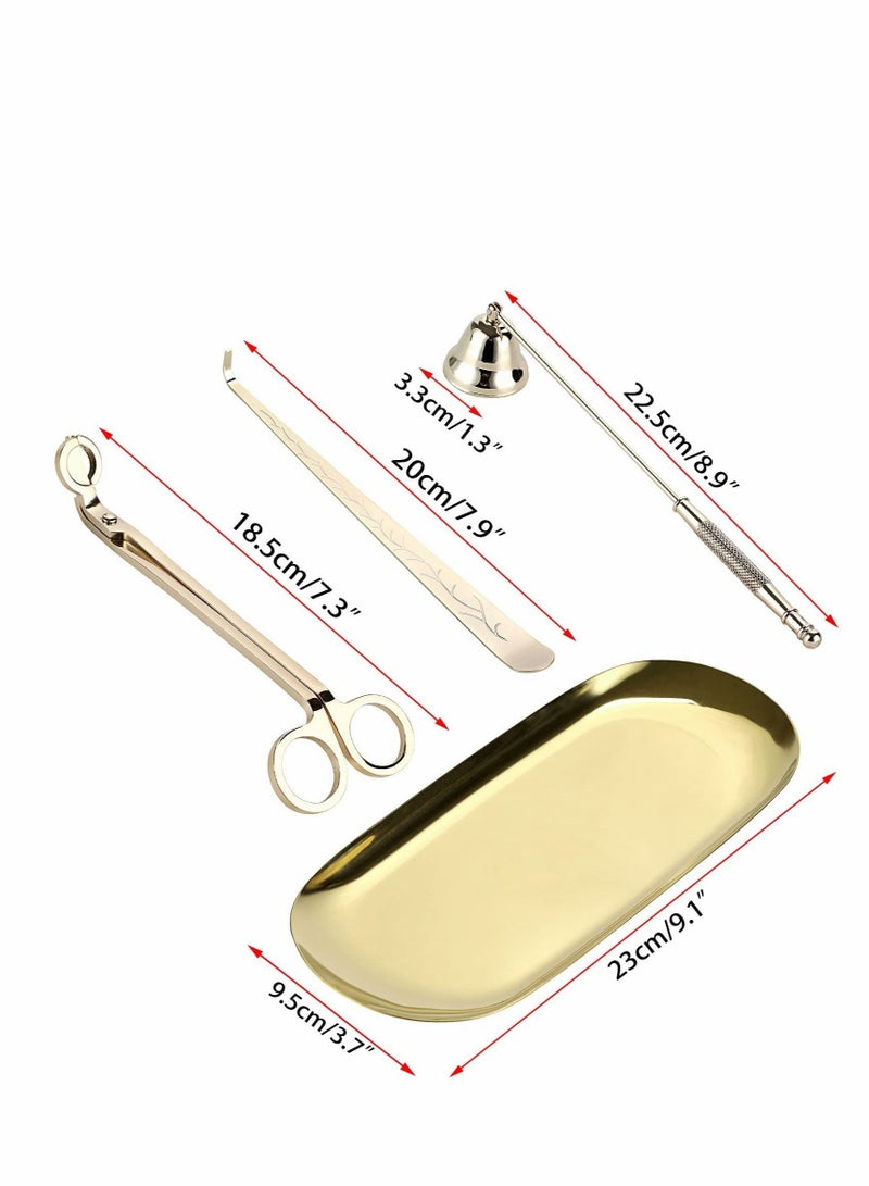 Captaintech Candle Snuffer, Candle Wick Trimmer Wick Dipper with Tray 4 in 1 Candle Accessory Set Candle Care Kit Gift for Candle Lovers - Image 3