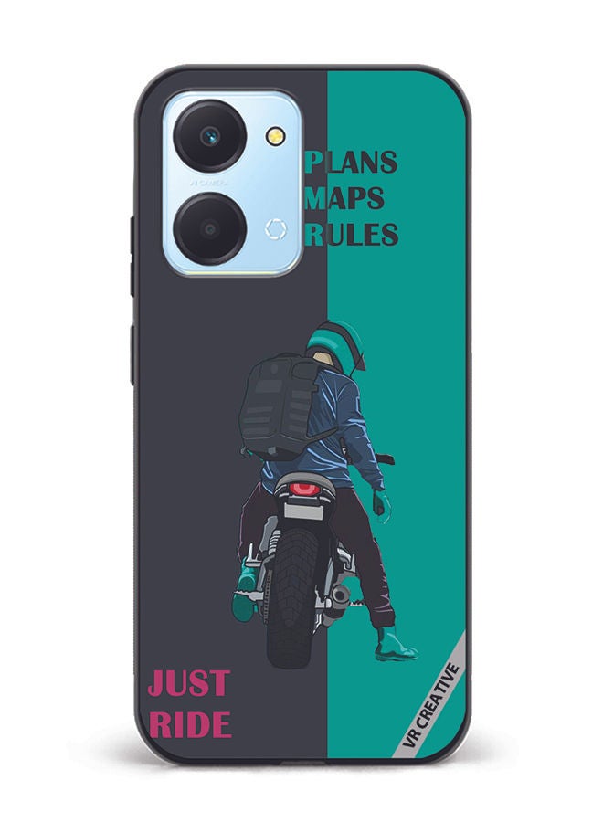 VR CREATIVE Protective Case Cover For Honor Play7T Just Ride Design Multicolour - Image 1