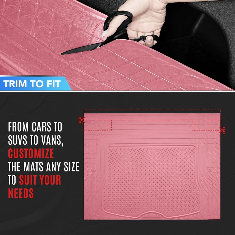PIC AUTO Heavy Duty Rubber Trunk Cargo Liner Floor Mats, Trimmable to Fit for Car, SUV, Van, and Trucks – All-Weather Protection, Anti-Slip Backing, Easy to Clean, Durable and Long-Lasting(Large,Pink) - Image 4