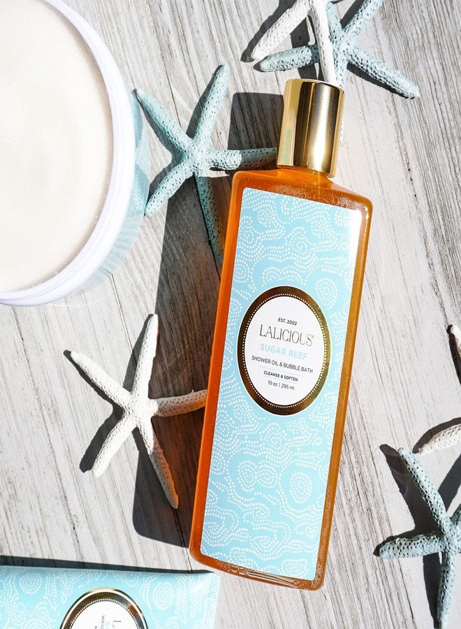 LALICIOUS Sugar Reef Shower Oil & Bubble Bath, Moisturizing Body Wash with Topical Probiotics & Grapeseed Oil, Multi-Use Softening Cleanser for Shower, Bath & Shaving, 10 oz - Image 4