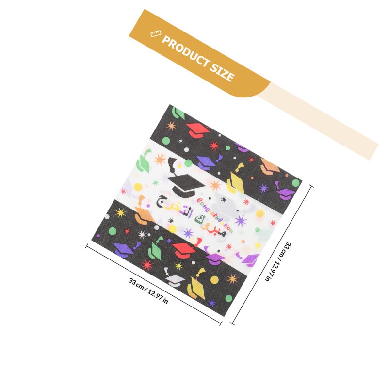 40Pcs Printed Graduation Pattern Napkins Graduation Party Napkins Practical Party Tissues - Image 2