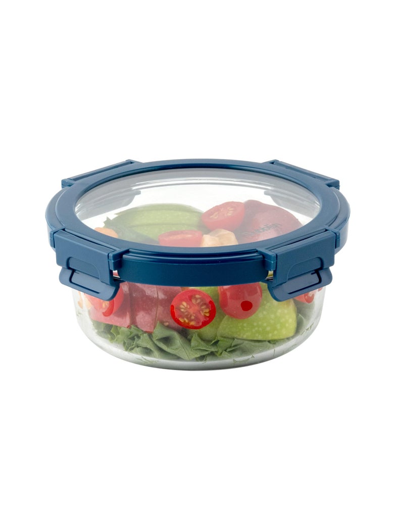 DUBBLIN Keep In Glass Borosilicate Glass Container 640ml - Round, Clear | Oven, Freezer & Microwave Safe Storage Solution (1 Piece) - Image 1