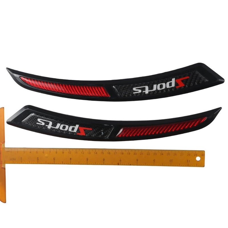 BYOBYO 2Pcs Universal Car Wheel Eyebrow Non-Collision Strips 12.60x1.77inch Fender Protector Stickers Carbon Fiber Car Non-Scratch Rubber Strips Trim Self-Adhesive Side Bumper Protection Strips - Image 3