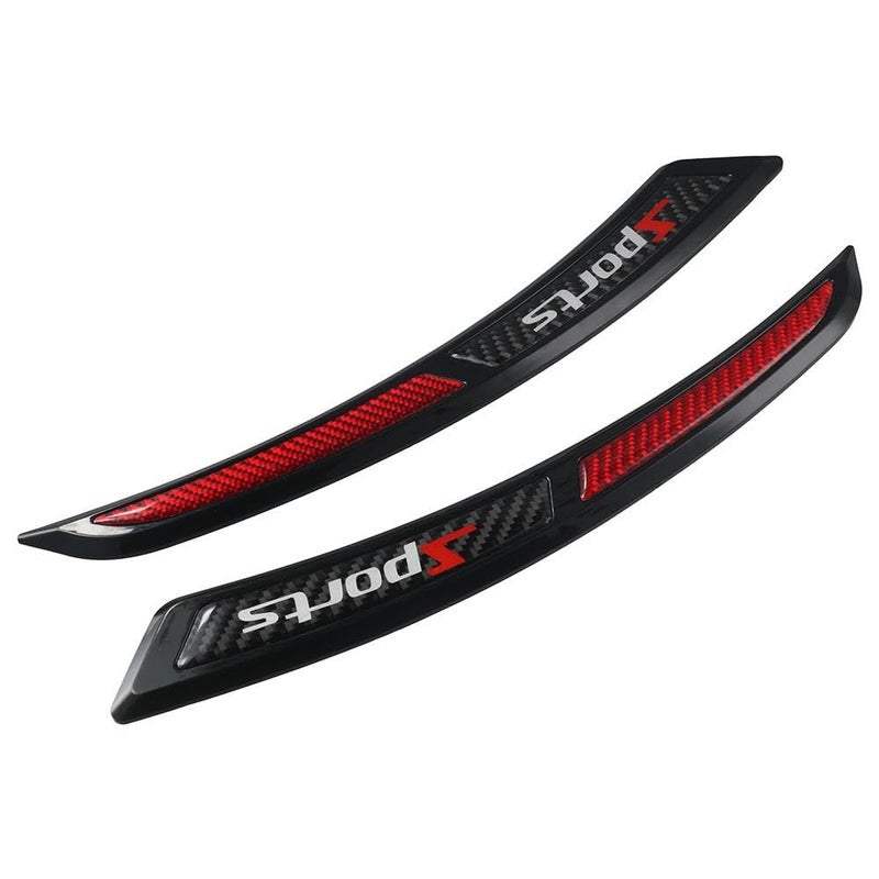BYOBYO 2Pcs Universal Car Wheel Eyebrow Non-Collision Strips 12.60x1.77inch Fender Protector Stickers Carbon Fiber Car Non-Scratch Rubber Strips Trim Self-Adhesive Side Bumper Protection Strips - Image 2