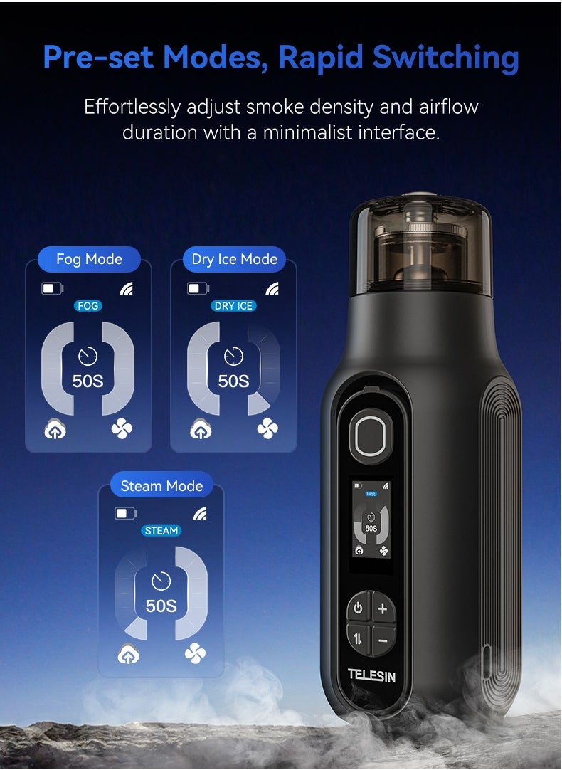 TELESIN - TELESIN Fog Machine, Photography Fog Effect, Portable Fog Maker, with Remote Control Fogger Machine, for Video Shoot and Parties - Image 1