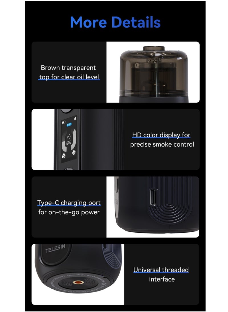 TELESIN - TELESIN Fog Machine, Photography Fog Effect, Portable Fog Maker, with Remote Control Fogger Machine, for Video Shoot and Parties - Image 1