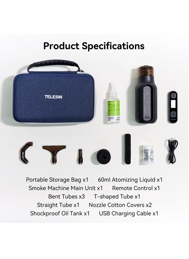TELESIN - TELESIN Fog Machine, Photography Fog Effect, Portable Fog Maker, with Remote Control Fogger Machine, for Video Shoot and Parties - Image 1