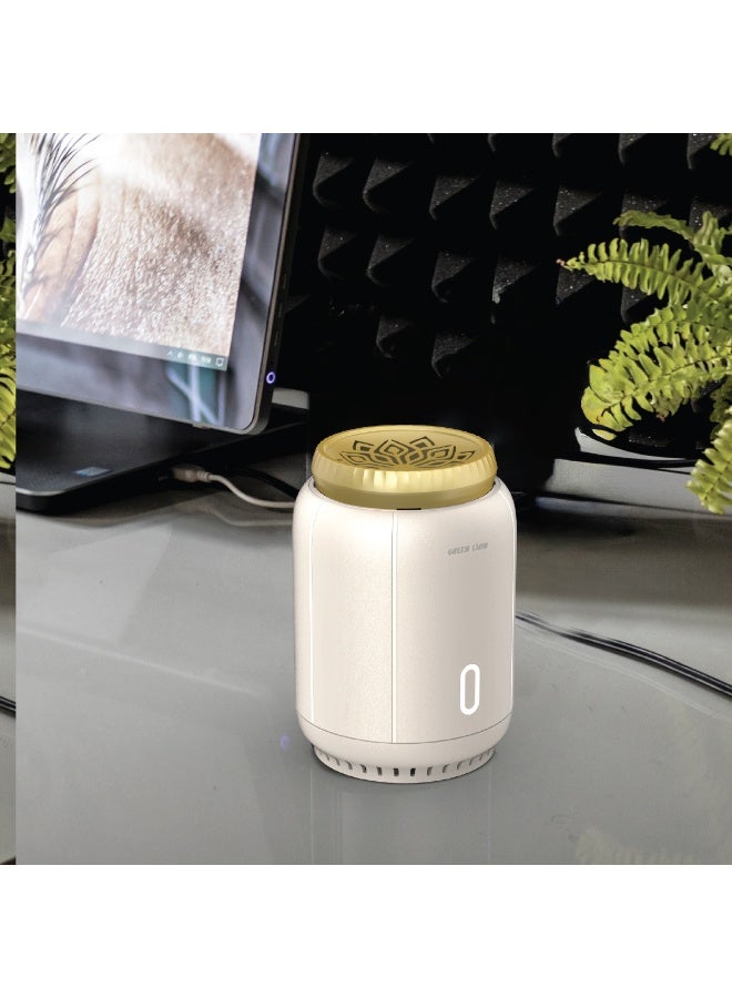 جرين ليون موقد بخور إمبر مع دورة احتراق تصل إلى 15 مرة، إيقاف تلقائي بعد 90 ثانية، قابل لإعادة الشحن عبر منفذ USB-C، آمن وغير سام، محمول للاستخدام المنزلي والسيارة - لون كريمي - Image 2