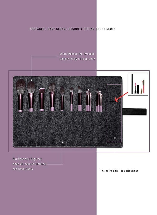 EIGSHOW Makeup Brush Set, EIGSHOW Professional Makeup Brushes Kit Foundation Powder Concealers Eye Shadows Makeup 15 Piece for Eye Face Liquid Cream Cosmetics Brushes Kit, Gift for Women, Travel Set(Purple) - Image 3
