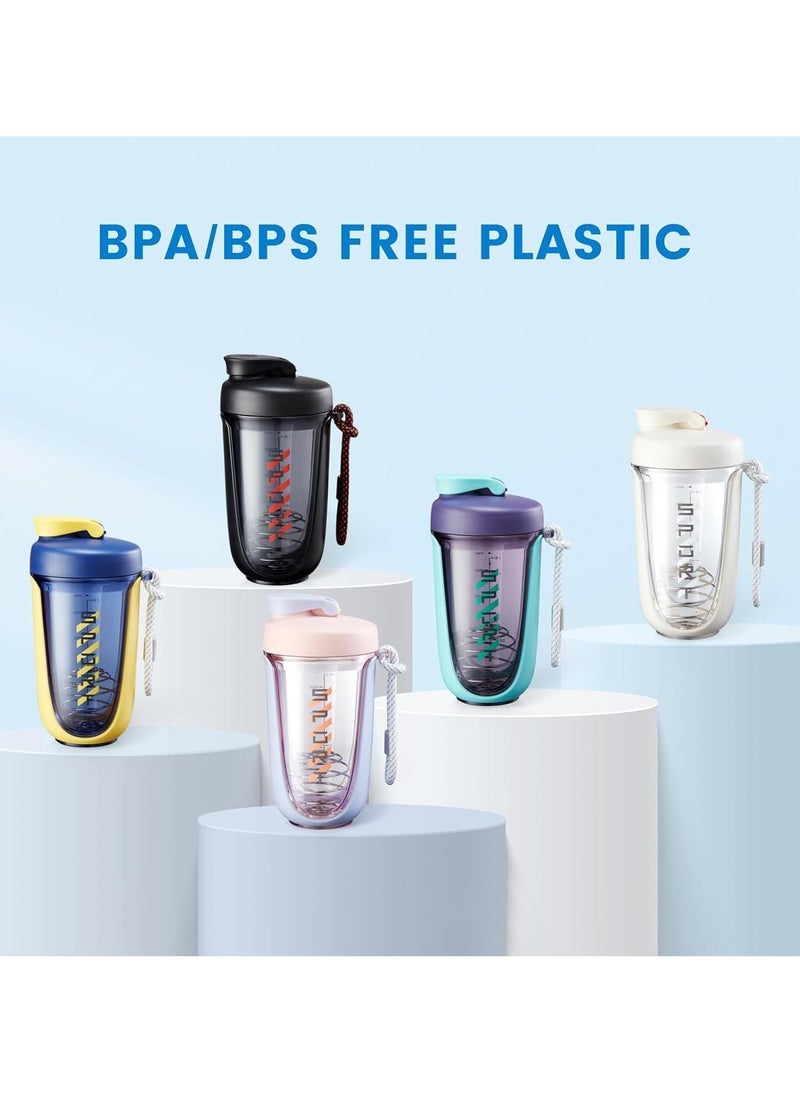 TRASSLE - Protein Shaker Bottle 20 oz Protein Shaker Cup Shaker Bottle for Protein Mixes Leakproof Shaker BPA Free Protein Shaker with Blender Ball for Gym Fitness - Image 1