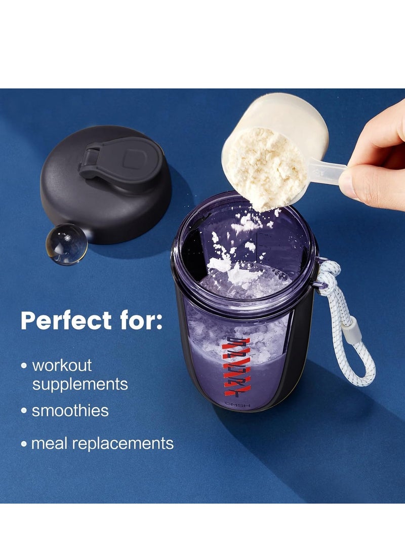 TRASSLE - Protein Shaker Bottle 20 oz Protein Shaker Cup Shaker Bottle for Protein Mixes Leakproof Shaker BPA Free Protein Shaker with Blender Ball for Gym Fitness - Image 1