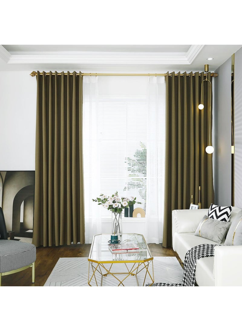 Bluejw - 2-Piece Blackout Outdoor Curtains Dark Brown - Image 1