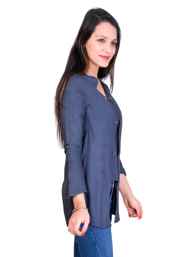 SNIFFY Casual rayon top for kids comfortable for You(TP-705-GREY-12-13Y) - Image 3