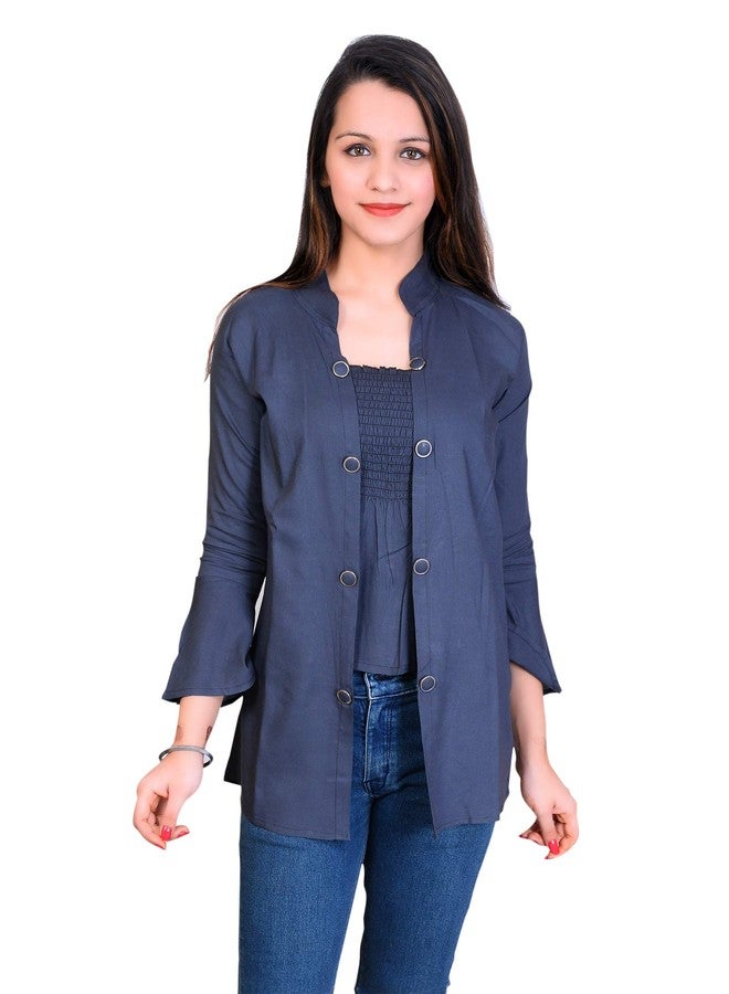 SNIFFY Casual rayon top for kids comfortable for You(TP-705-GREY-12-13Y) - Image 1