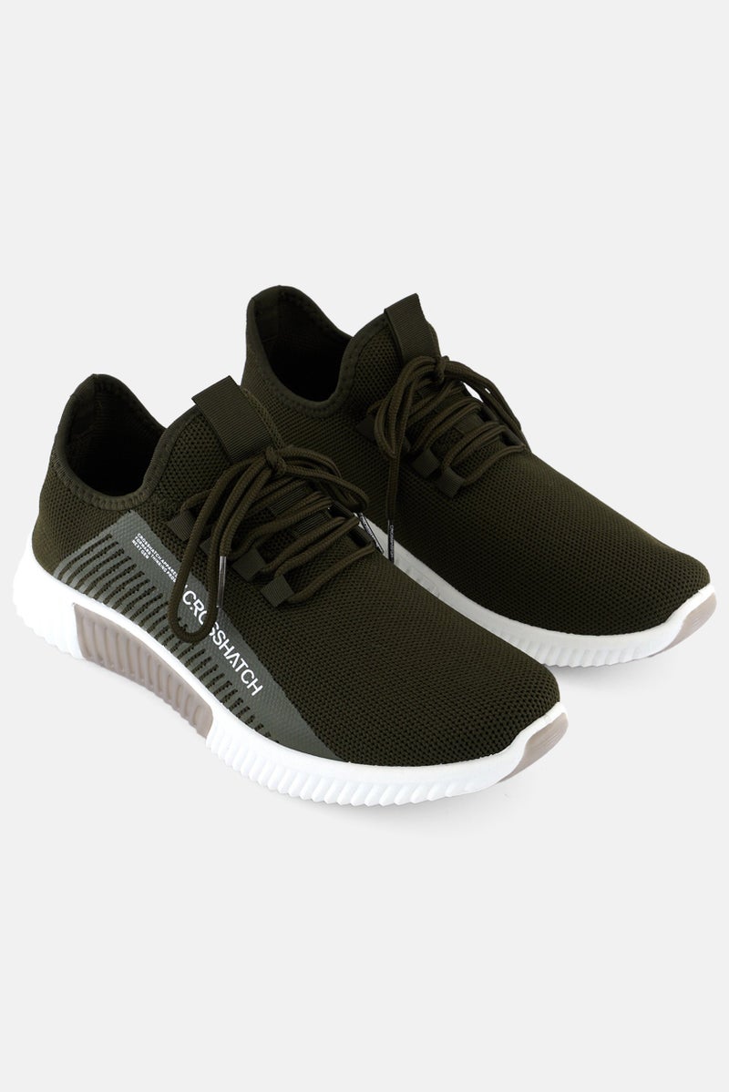 CROSSHATCH أحذية رياضية للرجال بنمط نيمبوس، زيتوني - Image 1