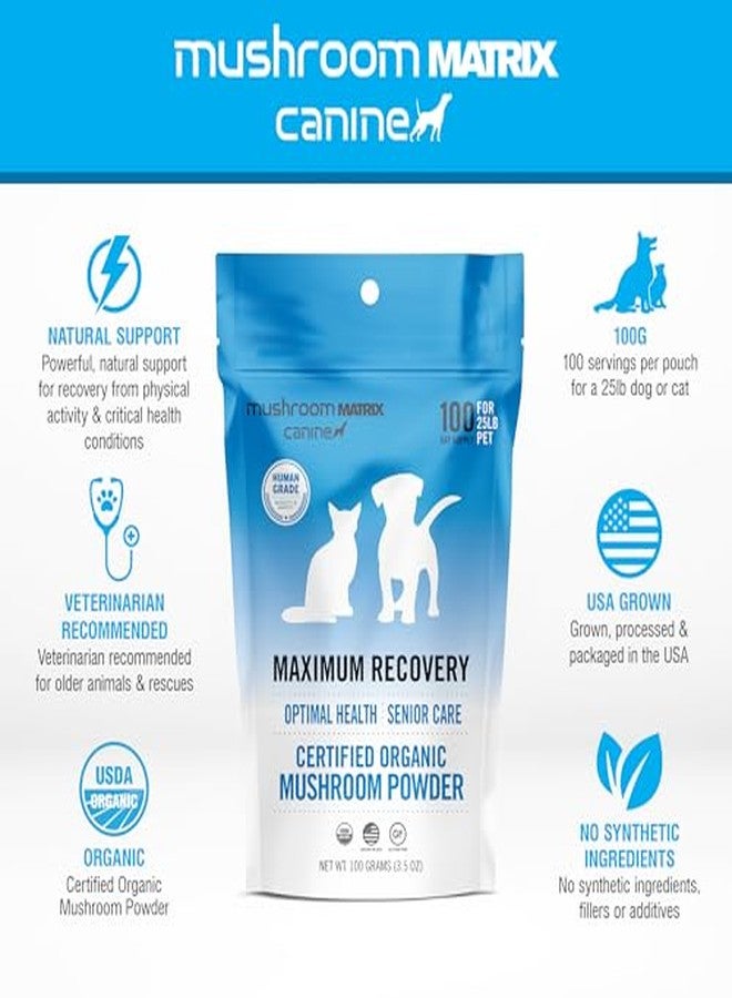 mushroom Matrix Om Mushroom Matrix Pet - Canine | Maximum Recovery | USA Grown Human-Grade Organic Mushroom Powder Pet Supplement | Optimal Health & Senior Care for Dogs & Cats | 100 Grams, 3.5 oz - Image 3