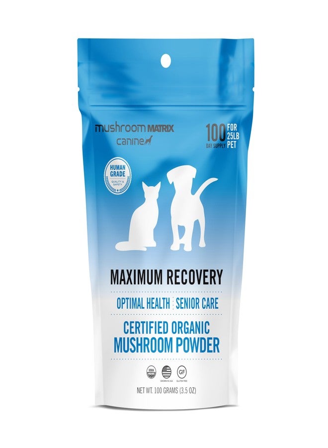 mushroom Matrix Om Mushroom Matrix Pet - Canine | Maximum Recovery | USA Grown Human-Grade Organic Mushroom Powder Pet Supplement | Optimal Health & Senior Care for Dogs & Cats | 100 Grams, 3.5 oz - Image 1