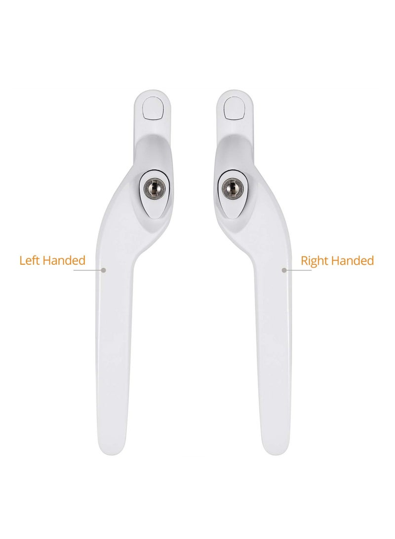 UPVC Window Locking Handles with Key 2 Pack Cranked Window Handles 40mm Spindles Universal White - Image 2
