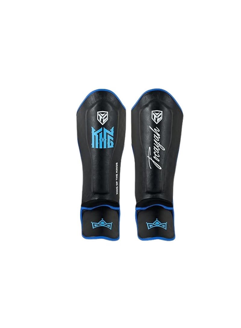 توكايا واقيات الساق للمواي تاي Regal Impact | حماية فاخرة للساق والقدم من جلد البقر الطبيعي لممارسة MMA والكيك بوكسينغ والتدريب القتالي | أحزمة قابلة للتعديل مع حشوة متعددة الطبقات - Image 1
