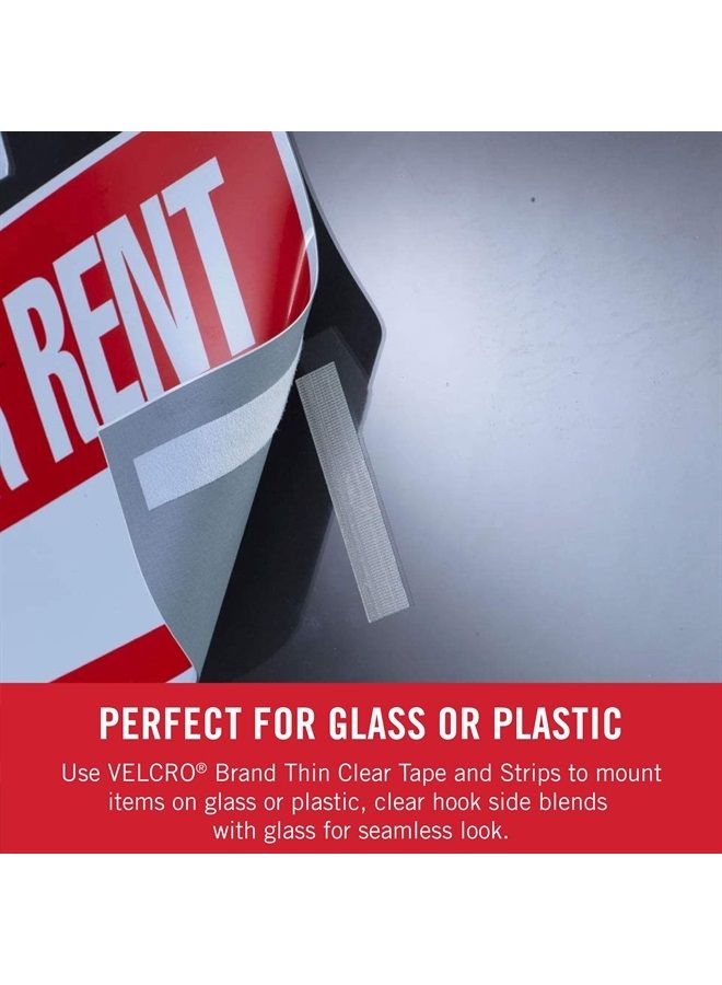 VELCRO Brand Thin Clear Tape | 15 Ft x ¾” | Cut Strips to Length | Home Office or Crafts Fastening Solution | Large Roll, 91325  - Image 2