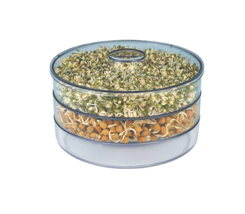 Nexellar 3 Layer Sprout Maker Container- Multi Purpose Sprouted Grains Seeds Dal Channa Chole Sprouting Jar, Organic Home Making Fresh Sprouts Beans Maker for Living Healthy Life Style (500 Ml) - Image 5