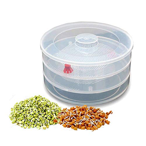 Nexellar 3 Layer Sprout Maker Container- Multi Purpose Sprouted Grains Seeds Dal Channa Chole Sprouting Jar, Organic Home Making Fresh Sprouts Beans Maker for Living Healthy Life Style (500 Ml) - Image 2