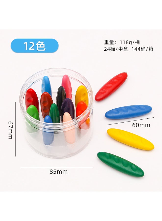 HELPS Children's Color Plastic Crayons Do Not Dirty Hands 12/24/36 Color Primary School Students Painting Graffiti Oil Painting Stick Boxed Crayons - Image 1