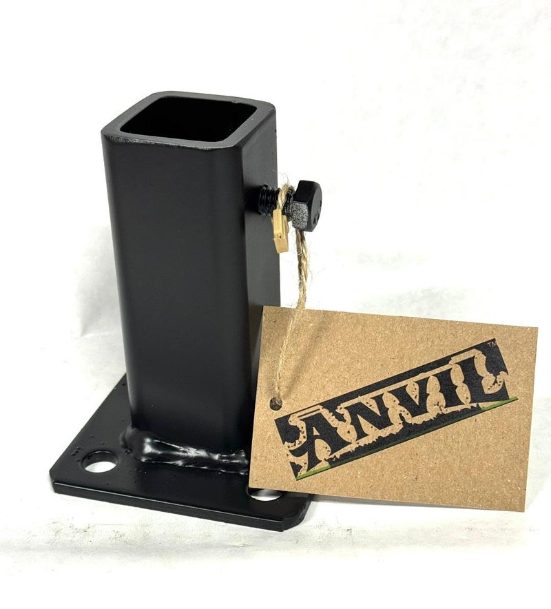 Anvil No Welding Fix Rusted Outdoor Railings 1 Post Base Repair Broken Posts Anvil Flange Mount Handrail Bracket 4 Hollow TubeSolid Square Set Screw Black Powder Coated Concrete Anchors USA - Image 2